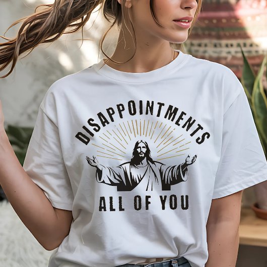 面白い "がっかりさせてくれてありがとう" イエス・キリストのミーム Tシャツ