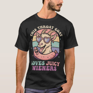 面白い こののどヤギはジューシーなものが好き Tシャツ