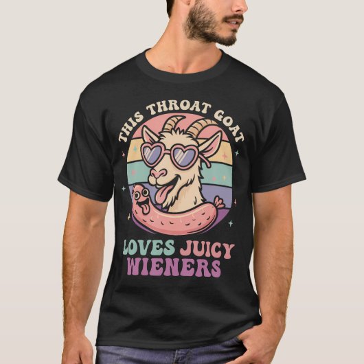面白い こののどヤギはジューシーなものが好き Tシャツ (正面)