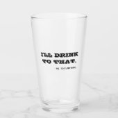 面白い！「それに乾杯」引用タイポグラフィービール タンブラーグラス (正面)