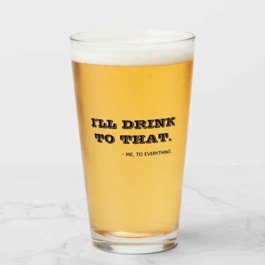 面白い それ飲むわ 引用 タイポグラフィ ビール タンブラーグラス (ドリンク正面)