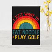 面白い、ただラーメンが食べたいし、ゴルフもしたいんだよ、クリスマス カード (黄色い花)