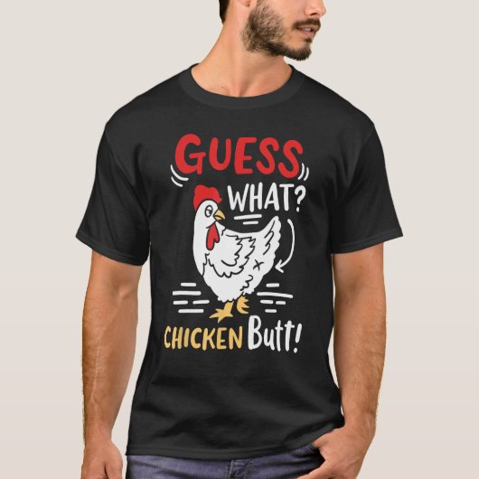 面白い、な~んだと考えるニワトリのジョーク1 Tシャツ (正面)