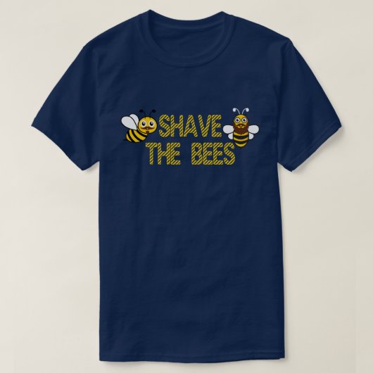 面白い ひげ剃り ビー達 Tシャツ (デザイン正面)