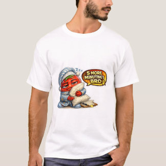 面白い「もうちょっと5分」ブラザースロスローブランケットもさもさモーニング Tシャツ