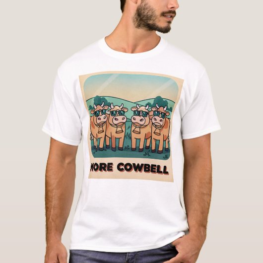面白い もっとカウベルを Tシャツ (正面)