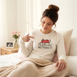 面白い"やることリスト: 何もしない" 猫ママ マタニティ 昼寝 トライブレンドＴシャツ