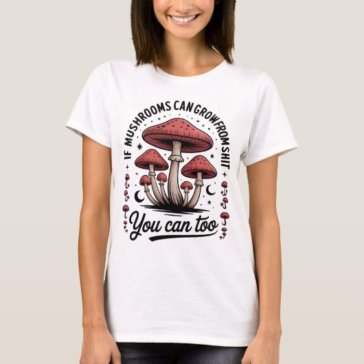 面白い+やる気が出る+キノコ Tシャツ (正面)
