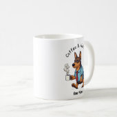 面白い アザワク 犬 ビジネススーツ コーヒー コーヒーマグカップ (正面右)
