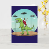 面白い！イエス・キリストが恐竜に乗ってエイリアンとUFOに遭遇！ カード (黄色い花)