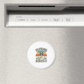 面白い イエス コーヒー ヴィンテージ 彫刻 Tシャツ デザイン マグネット (インサイチュ (食洗機))