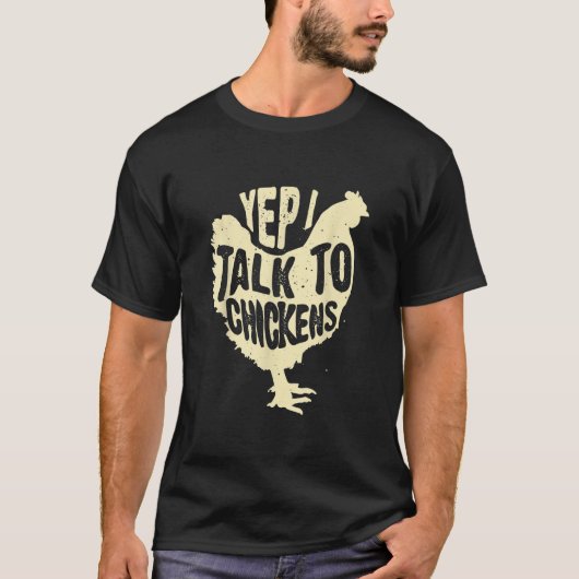 面白い イエーイ 鶏と話す ギフト 涼しい動物のささやき Tシャツ (正面)
