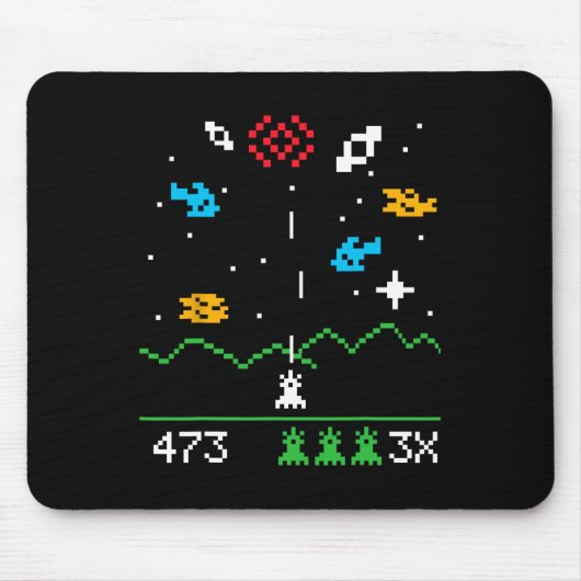 面白い+オタク+ビンテージ+宇宙+ビデオゲーム+ギーク+ギ マウスパッド (正面)
