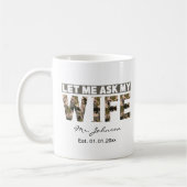 面白い オーダーメイド 妻に聞いて コーヒーマグカップ (左)