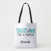 面白い オーダーメイド Trust Me 看護師 トートバッグ (正面)