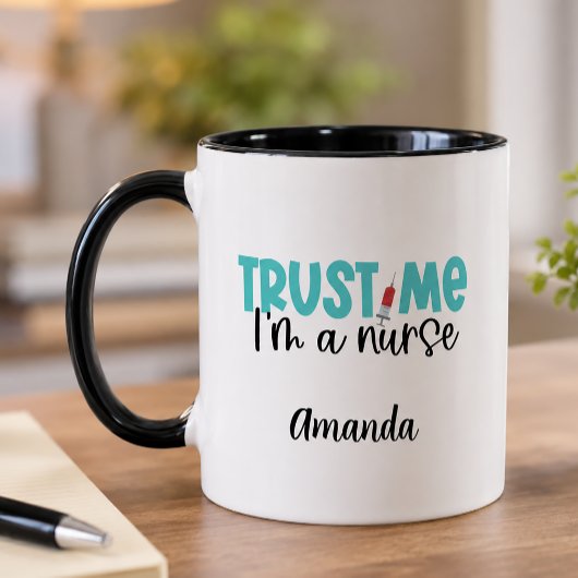 面白い オーダーメイド Trust Me 看護師 マグカップ