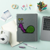 面白い カラフルな カタツムリのキャラクター シール (iPadカバー)