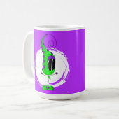 面白い、カラフル、変わった、キャラクター コーヒーマグカップ (正面左)