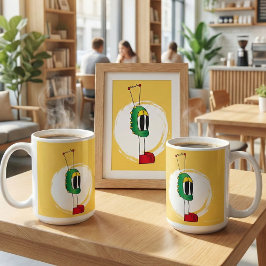 面白い、カラフル、変わった、キャラクター コーヒーマグカップ