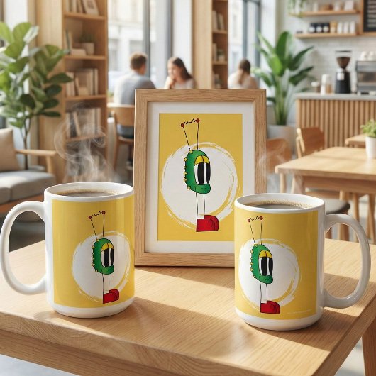 面白い、カラフル、変わった、キャラクター コーヒーマグカップ