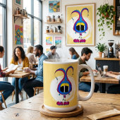 面白い、カラフル、変わった、キャラクター コーヒーマグカップ