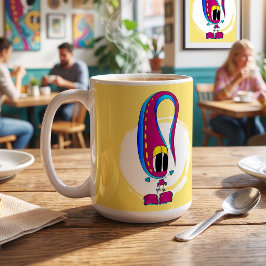 面白い、カラフル、変わった、キャラクター コーヒーマグカップ