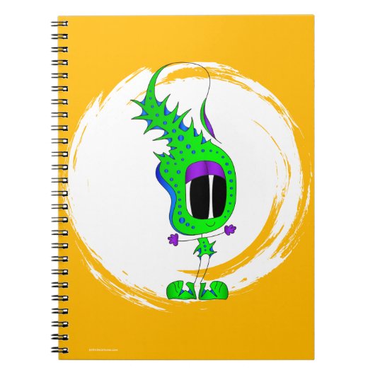 面白い、カラフル、変わった、キャラクター ノートブック (正面)