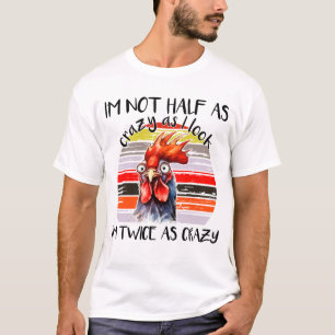 面白い クレイジーチキン 半分くらいじゃない レトロサンセット Tシャツ