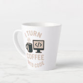 面白い コーヒーをコードに変える カフェラテマグ (左アングル)