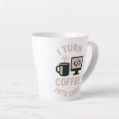 面白い コーヒーをコードに変える カフェラテマグ (右アングル)