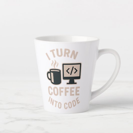 面白い コーヒーをコードに変える カフェラテマグ (右)