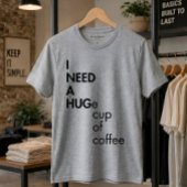 面白い コーヒーを大容量カップで飲みたい タイポグラフィーデザイン Tシャツ