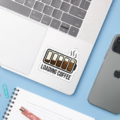 面白い コーヒー充電中 バッテリー残量表示 ビニールステッカー シール (ノートパソコンとiPhone)
