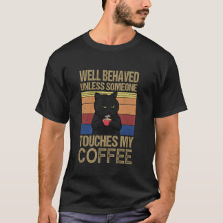 面白い コーヒー 猫 カフェイン コーヒー好き Tシャツ