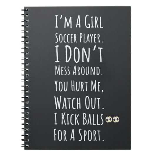 面白い サッカー女子 へのプレゼント プレーヤー スポーツ 彼女の子供に ノートブック (正面)
