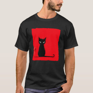 面白い+サッシー+キャット+日本+アート+怒りんぼネコ+ヴィンテージ Tシャツ