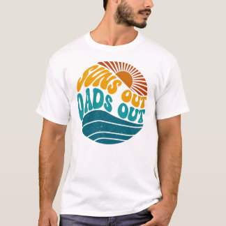 面白い サンアウトダッドアウト レトロビーチ グラフィック Tシャツ
