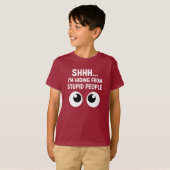 面白い シーッ!バカから隠れてるよ 子供用 Tシャツ (正面フル)