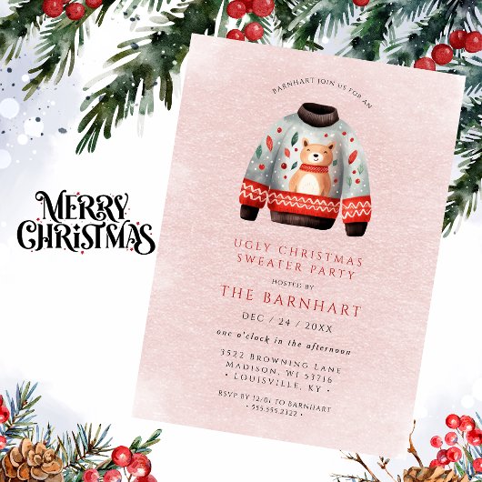 面白い ダサい 醜い クリスマス スウェーター パーティー 招待状