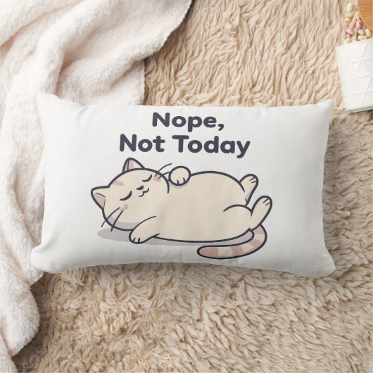 面白い「ダメ、今日はダメ」怠け猫の腰枕 ランバークッション (ブランケット)