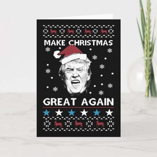 面白い トランプ氏 クリスマスを再び偉大に ステッカー カード (正面)