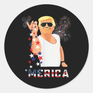 面白い トランプ Salt Merica フリーダム 7月4日 ギフト ラウンドシール