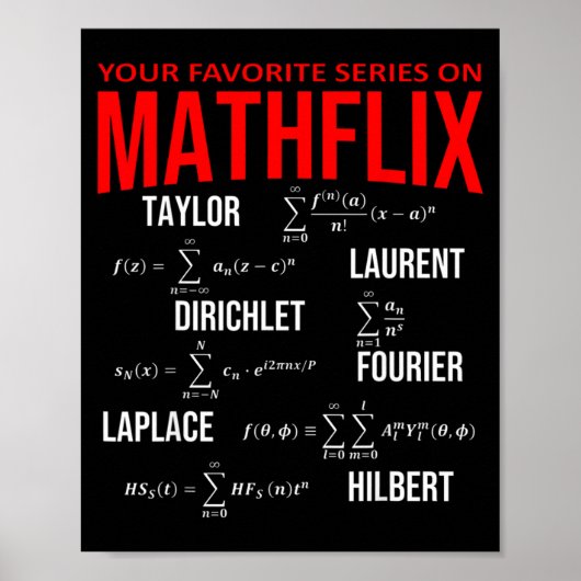 面白い+ナーディー+あなたの好きなシリーズ+Mathflix+数学 ポスター (正面)