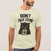 面白い ネコ コーヒー イラスト 喋るな Tシャツ (正面)
