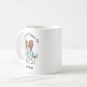 面白い パピヨン 犬 ビジネス スーツ コーヒー コーヒーマグカップ (正面左)