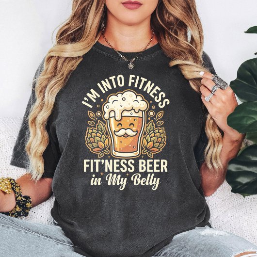 面白い ビール フィットネス 飲酒 ジョーク ギフト 引用 Tシャツ