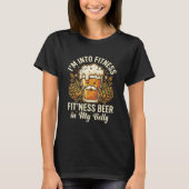 面白い ビール フィットネス 飲酒 ジョーク ギフト 引用 Tシャツ (正面)