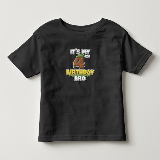 面白い ピクセル 誕生日おめでとう 4歳の誕生日 ゲーム Tシャツ (正面)