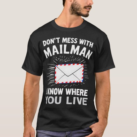 面白い ポストマンと遊ぶな ポストマン メール Tシャツ (正面)