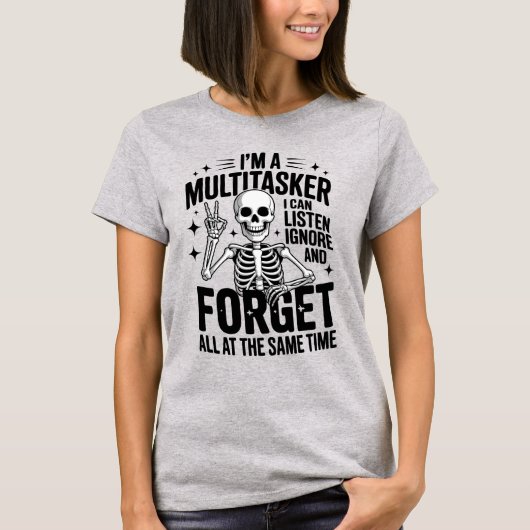 面白い マルチタスクできる人です Tシャツ (正面)